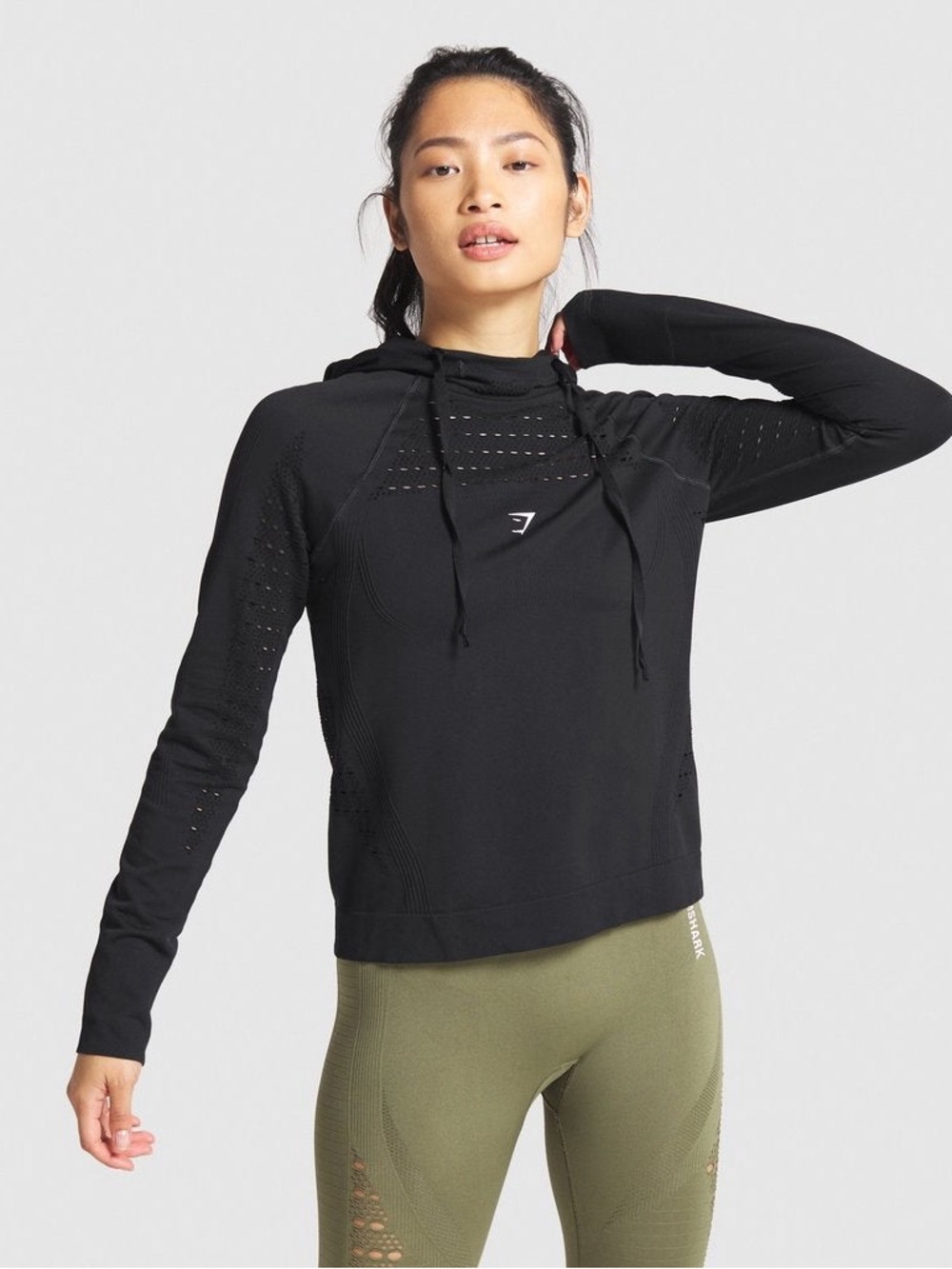 Gymshark Energy+ Seamless Black Hoodie